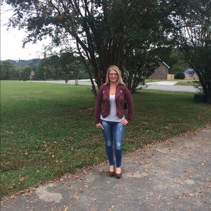 Long Sleeve Double Zip Moto Jacket